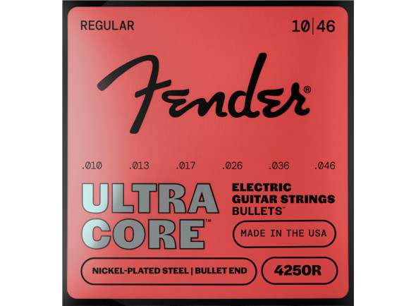 Fender 4250 Ultracore Guitar Strings Nickel Plated Steel Bullet End 4250R Gauges 010-.046 Fender 4250 Ultracore Guitar Strings Nickel Plated Steel Bullet End 4250R Gauges 010-.046